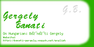 gergely banati business card